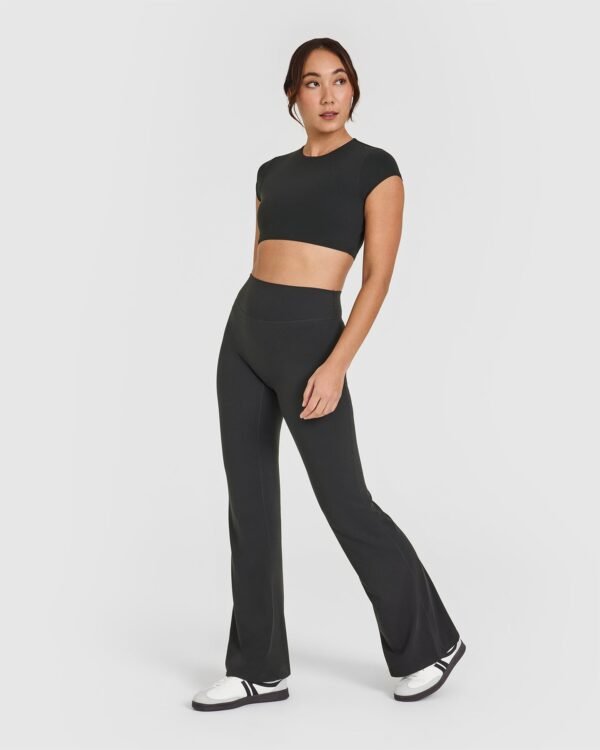 SoftMotion Short Sleeve Crop Top | Soft Black - Image 3